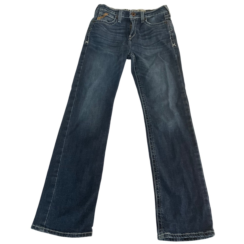 Ariat B4 Relaxed Jeans Kids Size 16 Dark Blue Heavy Stitch Denim